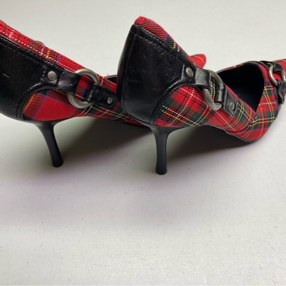 NWOB Spring TARTAN Heeled Pumps, 37 EU/ 6.5-7 US Winter Sale - Picture 3 of 7